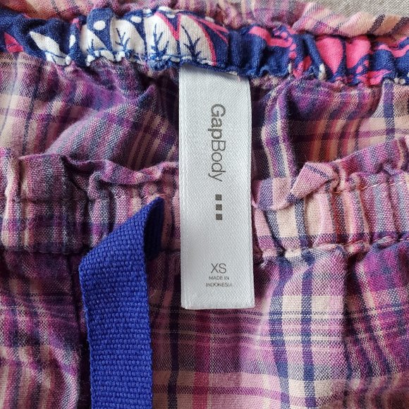 Gap Body XS Pink Plaid Elastic/Drawstring Waist, Loose Leg Capri PJ Pants - Picture 5 of 9